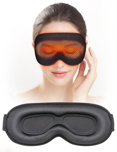 Sleep Mask, EVA BELLE Heated Eye Mask, Electric Sleeping Eye Mask, Warm Eye Compress Mask for Stye Relief, Adjustable Temperature & Timer, Electric Eye Heating Pad for Men Women-Graphene Heating - Image 1