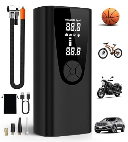 Tire Inflator Portable Air Compressor-Car Tire Air Pump Portable-180PSI Cordless Electric 3X Fast Inflation, Tire Inflator with Gauge, LED, for Bike, Motorcycle, Ball - Image 1
