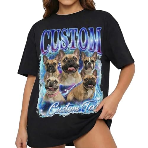 Custom Bootleg Rap Tee Personalized Face T-Shirt with Photo Text Vintage Graphic Shirt Gift for Him Her (Style02) - Image 1