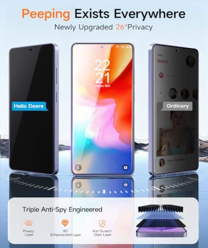 HelloDeere Privacy Screen Protector for Samsung Galaxy S26 Ultra, 2-Pack - Thumbnail 3