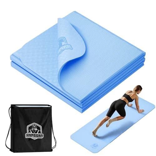 HAPBEAR Foldable Yoga Mat - 72"x24"x0.24" (6mm), Non-Slip TPE Exercise Mat for Home Workout, Yoga, Pilates,Stretching, & Travel, Durable & Eco-Friendly, Includes Carry Bag - Image 1