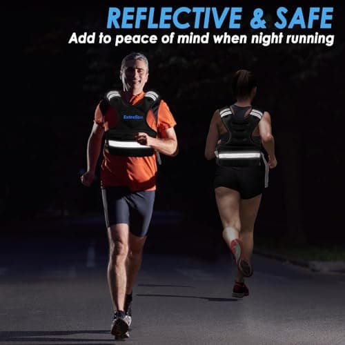 ExtreSpo Adjustable Weighted Vest for Women and Men, 20-32lb Weight Vest with 6 Ironsand Weights, Body Weight Vest Exercise Set with Reflective Strip for Strength Training and Workout - Thumbnail 4