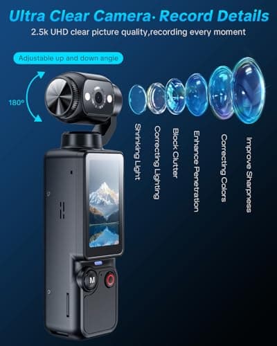 W & O Vlogging Camera with 180° Rotating Lens, Pocket Body Camera with Audio & Video Recording,7-Hour Battery, Handheld POV Cameras with 32GB Card, Easy One-Button Recording for Travel,Daily Life - Thumbnail 6
