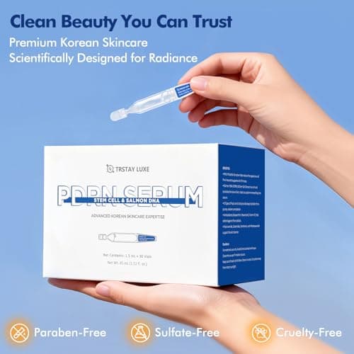 TRSTAY LUXE Stem Cell & Salmon DNA PDRN Serum – Microneedling Aftercare Anti-Aging Face Serum with Peptides & Hyaluronic Acid – 1.5 mL × 30 Vials, Korean Skincare Formula - Thumbnail 6
