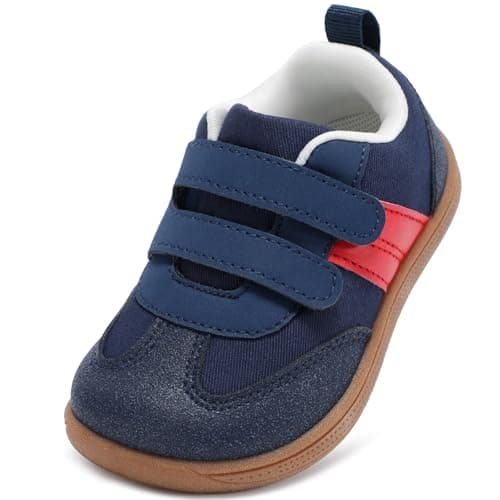 STQ KIDS Toddler First Walking Shoes Infant Shoes, Toddler Boys Sneakers Wide Toe Box Zero Drop, Navy Infant 3 - Image 1
