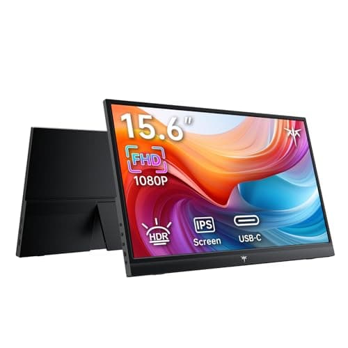 KTC Portable Monitor 15.6 Inch FHD 1080P Travel Monitor for Laptop, MacBook Phone PS5 Xbox Switch, HDMI USB C, HDR, IPS Slim Second Screen with Built-in Speakers - Image 1