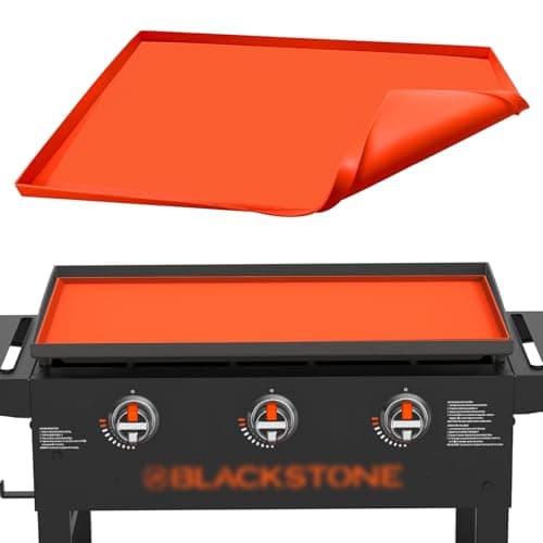 Griddle Cover Mat for Blackstone (28XL), Protect Your Blackstone from Dirt and Rust Throughout The Year, Waterproof and Insect-Proof Mattress Protector, Food Grade Silicone Grill Mat (Orange) - Image 1