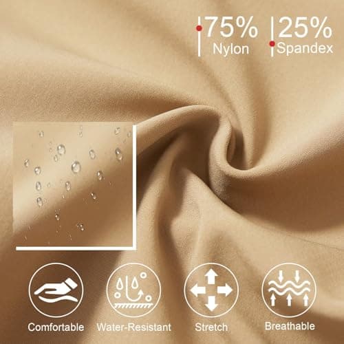 M MAELREG Fleece Golf Pants Men 30"/32"/34" Quick Dry Stretch Water-Resistant Casual Mens Dress Pants with Pockets Khaki - Thumbnail 4