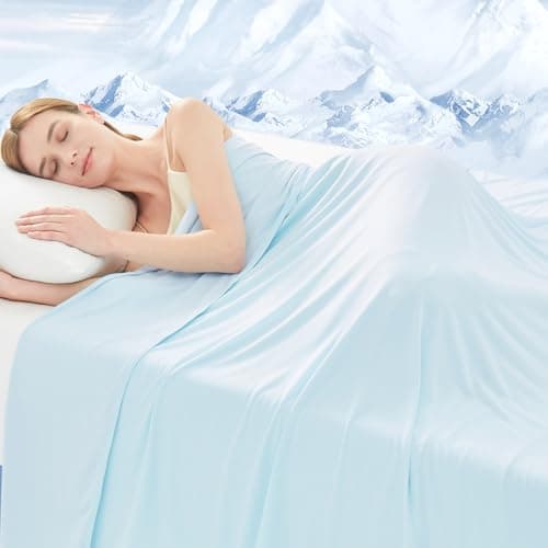 GOHERO Cooling Blanket Queen - Arc-Chill Q-Max >0.5 Cool Summer Blanket for Hot Sleepers - Double Design Lightweight Blanket Absorbs Heat to Keep Cool on Warm Nights(90"x90") Blue - Image 1