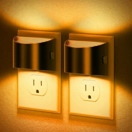 JandCase Night Light, Modern Night Lights Plug into Wall,2 Pack Dusk to Dawn Sensor Nightlight, Amber Brightness Adjustable Nightlight for Kids Bathroom Hallway Kitchen Bedroom Decor - Image 1