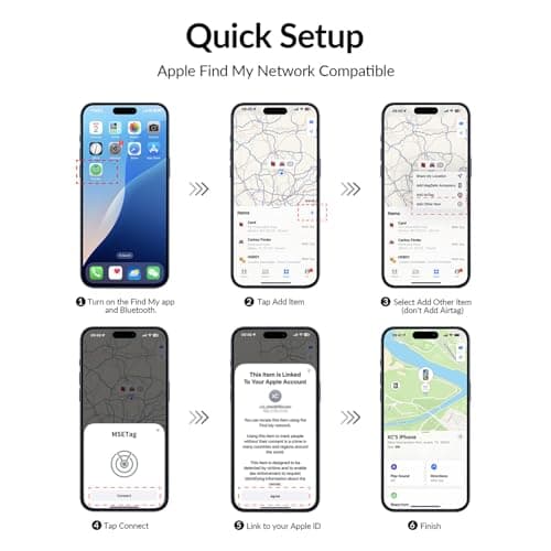 MSEBENT Tracker Tag - 2 Pack [Apple MFi Certified] Bluetooth Trackers Works with Apple Find My (iOS Only) - IP67 Waterproof Item Finders | Track Keys, Wallet, Luggage, Backpack - Thumbnail 5