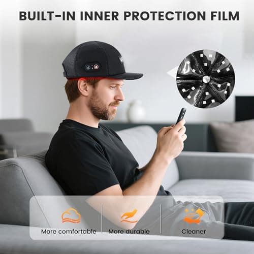 Red Light Therapy for Hair Growth: Cordless Red Light Heating Cap with 2000mAh Rechargeable Battery, Portable Care Tool for Home Use for Men & Women - Thumbnail 4