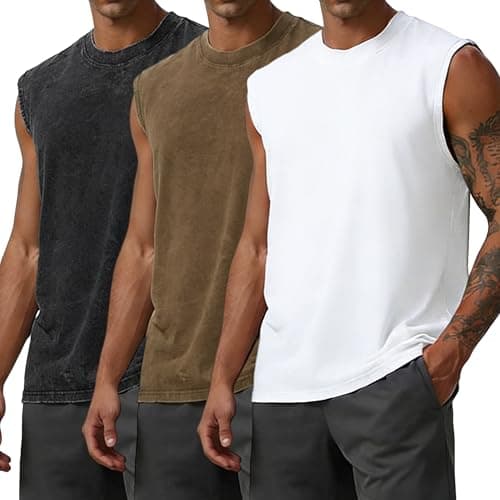 MAPICK Workout Tank Tops for Men 3 Pack Sleeveless Muscle Shirts Athletic Gym Tanks for Running & Sports Lightweight - Image 1
