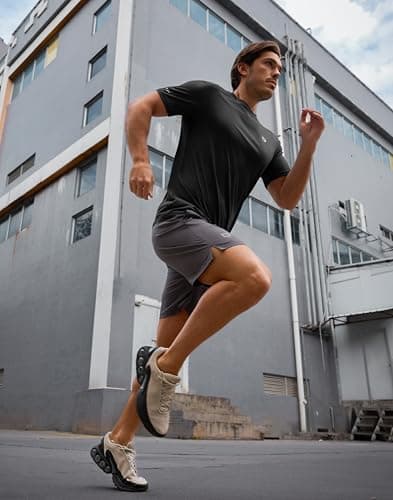 Men's Workout Breathable T-Shirts Dry Fit UPF 50+ Sun Shirts Quick Dry Cooling Tee for Athletic, Running, Hiking (Black, 2XL) - Thumbnail 3