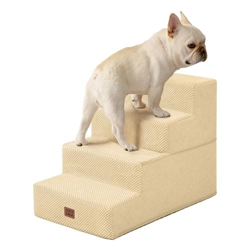 EHEYCIGA Dog Stairs for Bed 18" H, 4-Step Dog Steps for High Bed, Pet Steps for Small Dogs and Cats, Non-Slip Balanced Pet Ramp Indoor, Graige - Image 1