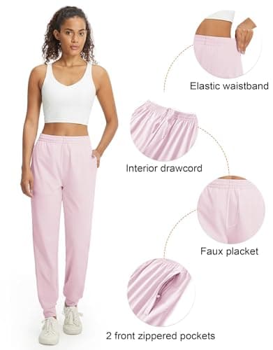M MAELREG Womens Joggers Sweatpants Stretchy Soft Golf Pants with Inner Drawstring for Work Travel Casual Hiking Light Purple - Thumbnail 3