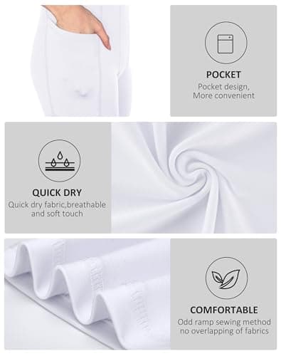 Roadbox Boys Compression Pants, Youth Athletic Sports Legging with Pocket, Base Layer Tights for Kids Running Football - Thumbnail 5