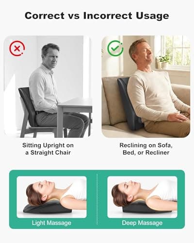 Snailax Cordless Shiatsu Neck Massager with Heat & Vibration, Back Neck Shoulder Massager for Pain Relief Deep Tissue, 4D Kneading Back Massage Pillow, Rechargeable Portable Massage - Thumbnail 4