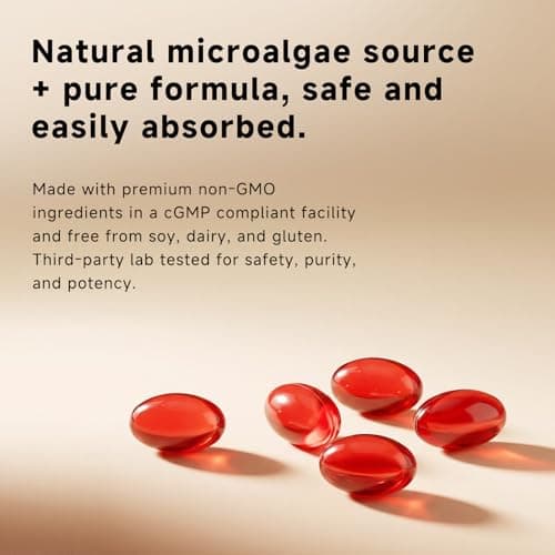 GBN Astaxanthin Supplements 24mg 200 Softgels, Supports Eye, Skin, Joint, Brain, Heart & Immune System Health, Stamina & Healthy Aging for Women & Men, Fresh Microalgae Source - Thumbnail 3