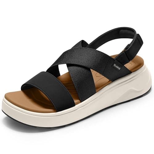 Vilanva Women's platform sandals Black Size 8 - Image 1