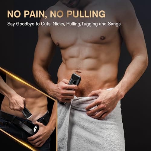 Spacekey Electric Body Hair Trimmer - IPX7 Waterproof Ball Trimmer for Men with LED Light, Wet/Dry Groomer, USB-C Rechargeable, Travel Bag Included - Men's Pubic, Groin and Body Shave - Thumbnail 6