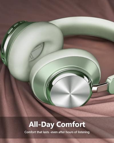 Wentronic Y03 Bluetooth Headphones Wireless Active Noise Cancelling Over Ear Headphones 48 Hours Playtime High Sound Quality 6 EQ Music Mode Headphones with Soft Ear Cushion - Green - Thumbnail 3
