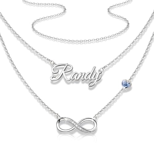 FSTGIA Name Necklace Personalized Gifts for Women Infinity Heart 925 Sterling Silver Necklace Customized Jewelry Gift for Women Valentine Anniversary Birthday Gift for Wife Girlfriend - Image 1