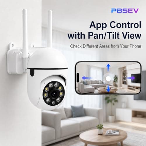 PBSEV Security Camera Indoor 1080P Wired, Pan/Tilt Control, Two-Way Audio, Clear Night Vision, Easy Setup, SD/Cloud Storage, WiFi Home Camera for Baby, Pet, Bedroom & Living Room Monitoring - Thumbnail 4