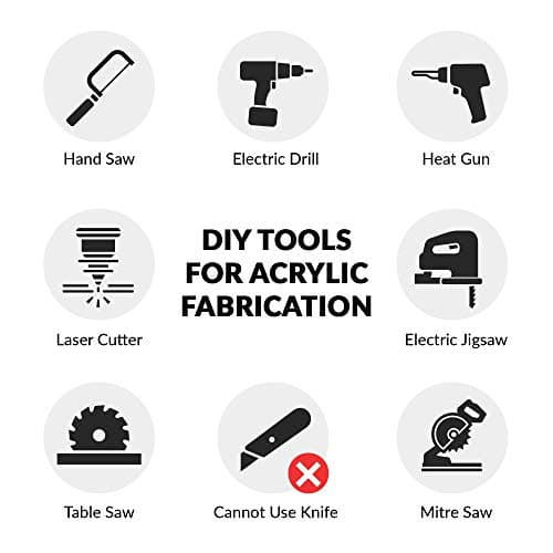 SimbaLux Acrylic Sheet Clear Cast Plexiglass 12” x 12” Square Panel 1/2” Thick (13mm) Transparent Plastic Plexi Glass Board with Protective Paper for Signs, DIY Display Projects, Craft, Easy to Cut - Thumbnail 4