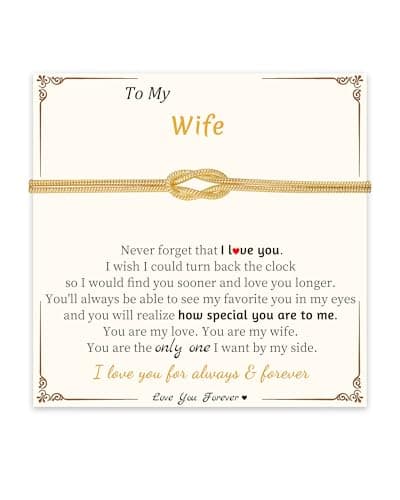 Sistble Mothers Day Gifts for Wife, Wife Birthday Gift Ideas Knot Bracelets for Women Love You Gifts for Her from Husband Infinity Knot Chain 14K Gold Plated Love Bracelet Jewelry - Thumbnail 2