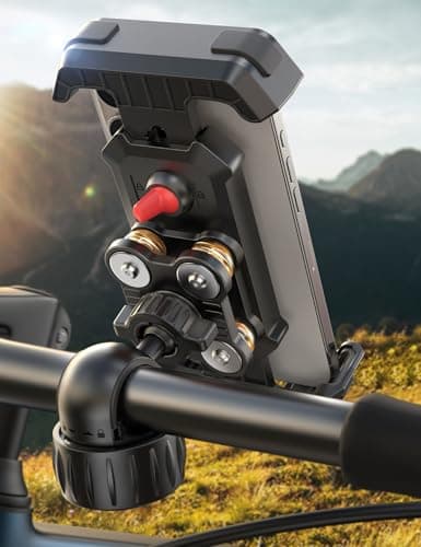JOYROOM Anti-Shake Bike Phone Holder - 2026 Dual Vibration Dampener, Ultra Stable Motorcycle Phone Mount for iPhone 17/16/15/14/13 & Android 4.7-7”, Handlebar Mount for Bicycle/Motorbike/Scooter, GPS - Image 1