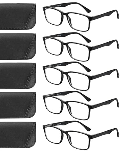 JOLISU Reading Glasses for Women, 5 Pack Black Blue Light Blocking Readers, Lightweight Cheaters Classic Eyeglasses with Spring Hinge(1.25) - Image 1