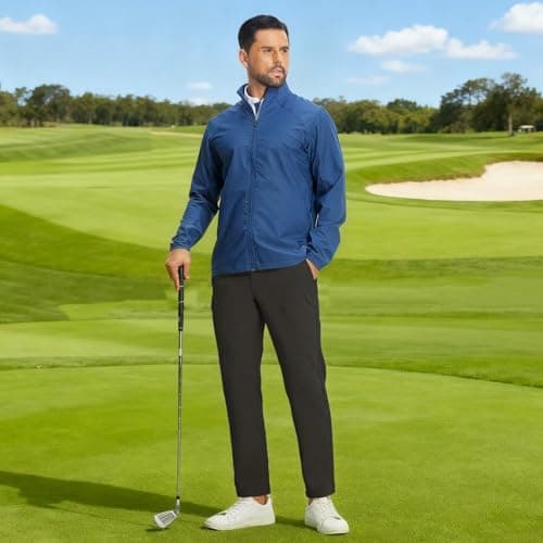 M MAELREG Fleece Golf Pants Men 30"/32"/34" Quick Dry Stretch Water-Resistant Casual Mens Dress Pants with Pockets Coffee - Thumbnail 2