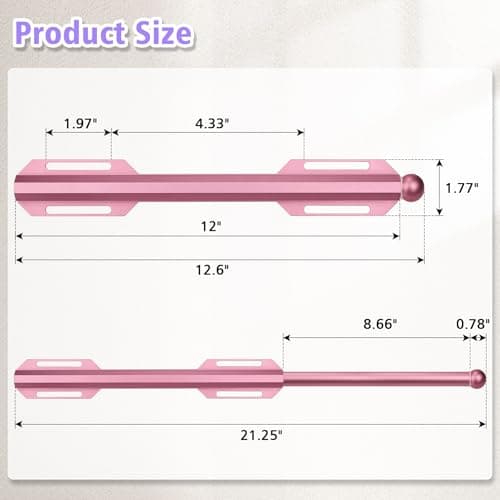 Valet Rod For Closet Pull Out, Heavy Duty Adjustable Valet Rod For Closet, Laundry Room, Bedroom, Bathroom(Cherry Blossom Pink) - Thumbnail 2