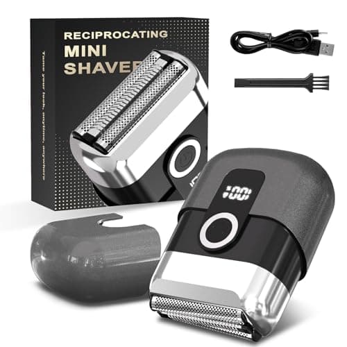 HENZILO Electric Foil Shaver for Men: Mini Electric Razor for Face/Beard - 3 Floating Blades Cordless Razor with LED Display - IPX7 Waterproof Wet Dry Shaving for Travel & Home, USB Type C - Image 1