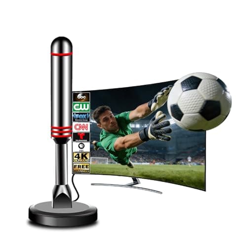 TV Antenna for Smart TV Indoor, Digital HDTV Antenna with Magnetic Base, 360° Long-Range Amplified 4K 1080p Signal Booster, TV Antenna Indoor for Local Channels Long Range Reception (5.3 in) - Image 1