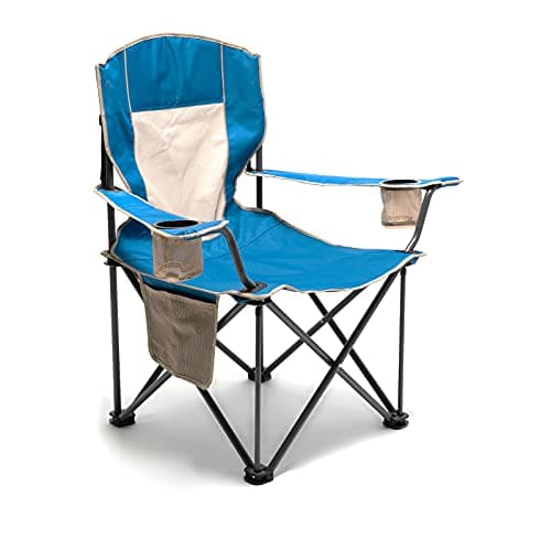 SUNNYFEEL Camping Chairs for Adults, Oversized Camping Chair Heavy Duty 500LBS, Portable Lawn Chair with Cup Holder, Side Pocket&Bag for Outdoor Camping/Beach/Picnic/Fishing, Blue