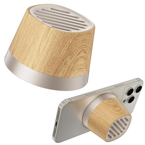 Magnetic Bluetooth Speaker, Wireless Charger Station, Portable Mini Speaker with Wireless Charger & Phone Stand, Bluetooth Speakers for Kitche, Refrigerator, Anything Magnet, Gifts (Light Beige) - Image 1