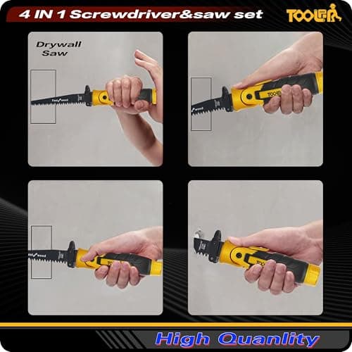 4-In-1 Multi Blades Hand Saw (Not Electric), For Cutting Wood, Metal, Plastic, Sheetrock, Drywall, Plywood, Portable Hand Saw - Thumbnail 4