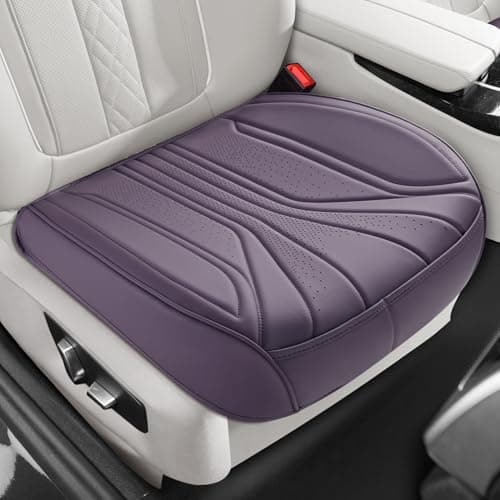 EQUIDEVDY 2 Pack Leather Bottom Car Seat Covers,Front Seat Covers for Cars,Driver Car Seat Cover,Luxury Faux Leather Seat Protectors,Full Wrap,Waterproof,for Most Vehicles,Sedan,SUV,Truck (Purple) - Image 1