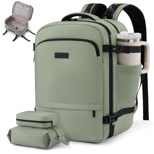 LOVEVOOK Carry On Travel Backpack For Women Flight Approved, 40L Personal Item Travel Bag Flight Approved, TSA Travel Bag Fit 17.3 Inch Laptop, Weekender Overnight Waterproof Daypack with 2 Cubes - Image 1
