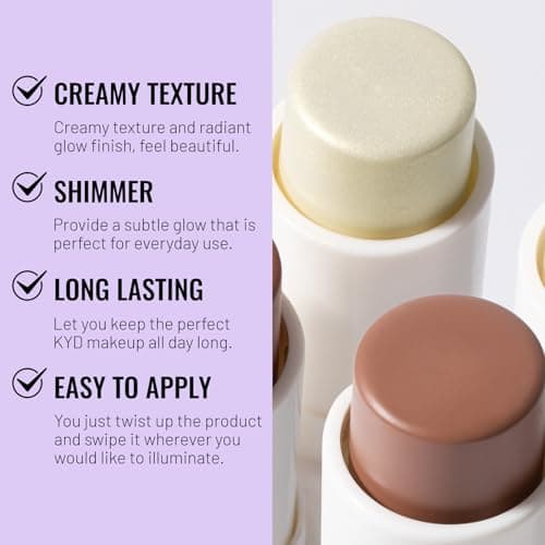 HECI BEAUTY Cream Contour Stick Kit for Mature Skin, Moisturize Bronzer Pen and Highlighter with Brush, Brightens & Shades Pencil, Long Lasting & Smooth Gliding Face Illuminator for Older Women - Thumbnail 3