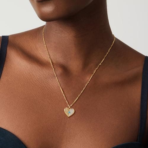 BENEIGE Gold Necklace for Women 14K Gold Plated CZ Heart Pendant Necklace Adjustable Chain Choker Charm Necklaces Jewelry Gifts - Thumbnail 3