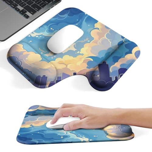 Mcapirivo Ergonomic Mouse Pad with Gel Wrist Rest (1"& 1.2" Dual Height) - Mouse Pads Compact Mousepad Desk Mat Office, Gaming & Carpal Tunnel Relief | Non-Slip Rubber Base Blue Nebula - Image 1
