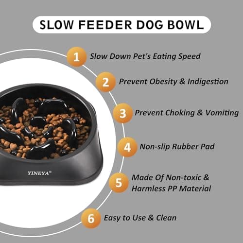 YINEYA Slow Feeder Dog Bowls, Pet Supplies that Slow Down Eating, Pet Food Bowls, Maze Dog Puzzle Feeder for Medium Breed - Thumbnail 2