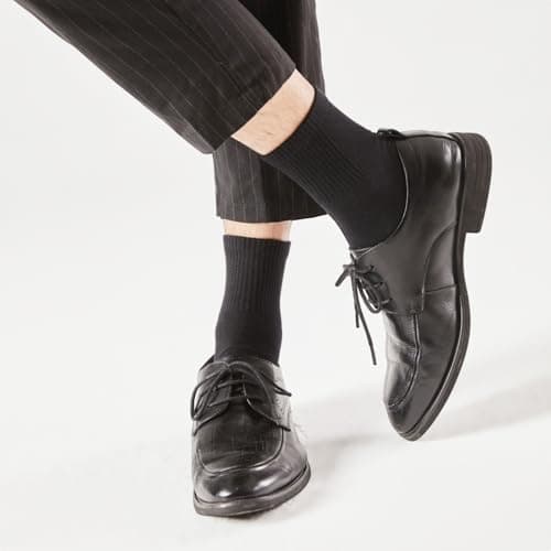 Larizza 5 Pairs Combed Cotton Quarter Crew Socks for Women Men Athletic Ankle Socks Soft Breathable with Aromatic Scent (8.5-11, Black Navyblue White) - Thumbnail 2