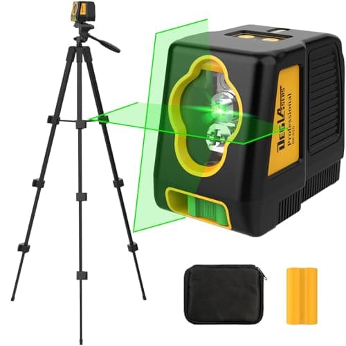 Laser Level with Tripod,DEGLASERS 100Ft Green Cross Line Self Leveling laser level,Dual-Module,Selectable Laser Lines With Rechargeable Battery for Picture Hanging,Tile,Construction Indoor Project - Image 1