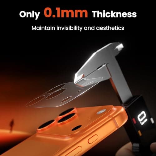 YWXTW 10 Pack Camera Lens Sticker for iPhone 17 Pro Max, [1:1 [Anti Fingerprint] Matte Camera Protective Film, Camera Skin Plateau Protector, Case Friendly - Thumbnail 5