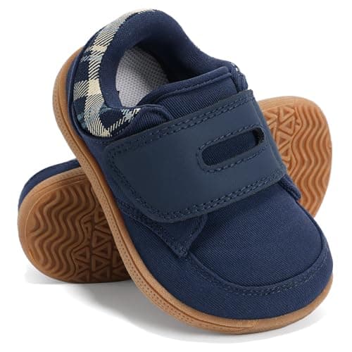 STQ KIDS Toddler Wide Toe Box Shoes Barefoot Shoe Boys Kids Walking Boy Sneakers Non-Slip Lightweight Comfortable First Walking Tennis Outdoor Activities Navy Little Kid Size 11 - Image 1