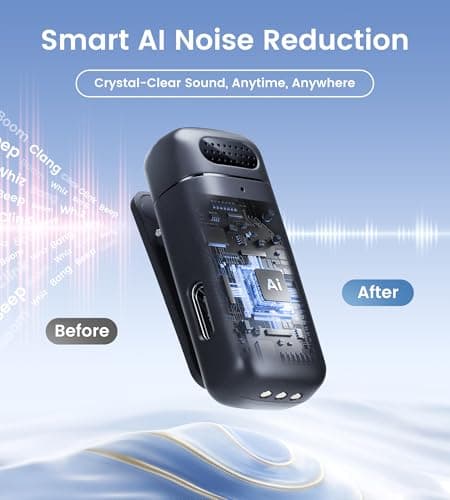 Sunnymark Mini Wireless Lavalier Microphone for iPhone/Android/Laptop, Plug & Play mini Mic with USB C Receiver and Lightning Adapter, Noise Reduction Clip on Wireless Microphone for TikTok, YouTube - Thumbnail 5